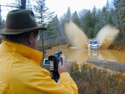 Shooting video at the Lake Superior ProRally.