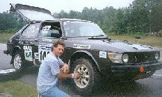 Jerry Sweet and his well-used Saab 99.