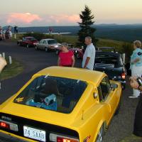 TBVSCC sports cars lined up on Brockway Mountain.