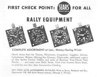 Sears ad for Heuer rally clocks